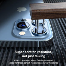 将图片加载到图库查看器，Full Cover Frame Glass Camera Lens Protector For iPhone 14 Plus Lens Glass For iPhone 11 12 13 Pro Max Mini Premium Tempered Glass Film Aluminum Alloy Lens Ring Cover Camera Protector
