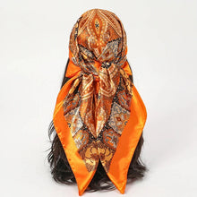 Load image into Gallery viewer, Satin Square Scarf – Elegant 2025 Print Hijab, Shawl &amp; Hair Wrap
