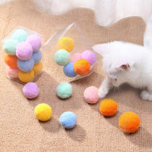 Load image into Gallery viewer, 12Pcs/lot Funny Cat Toys Stretch Plush Ball Toys for Cats Colorful Interactive Cat Pom Pom Kitten Toy Pet Supplies  Plush Balls for Training and Kitten Play
