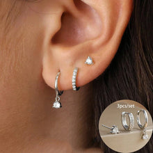 Load image into Gallery viewer, 3-Piece Star Drop Earrings Set – 18K Gold Stainless Steel Dangle Jewelry
