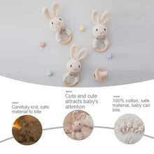 将图片加载到图库查看器，Baby Crochet Rattle Wooden Teether Toy BPA Free

