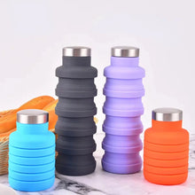 Load image into Gallery viewer, Collapsible Silicone Water Bottle - BPA-Free, Portable &amp; Reusable for Outdoor Adventures
