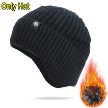 Load image into Gallery viewer, Outdoor Men Winter Knitted Hat Plush Warmth Peaked Cap Earmuff Casual Fashion Faux Fur Lined Bomber Hats Cycling Ear Protection
