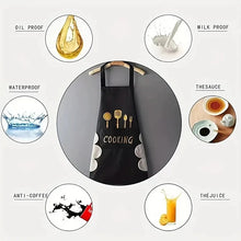 将图片加载到图库查看器，Unisex Adjustable Kitchen Apron – Solid Color PVC Cooking Apron with Pocket
