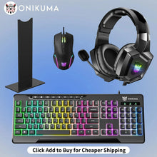 Load image into Gallery viewer, ONIKUMA Professions Gaming Headset Esports Package With RGB Light Mouse Keyboard Headphone Bracket Wired with Mic Earphone Gamer
