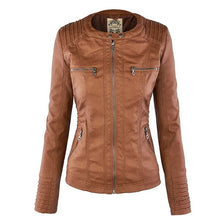 Load image into Gallery viewer, 2022 Fashion Winter Faux Leather Jacket Women's Basic Jackets Hooded Black Slim Motorcycle Jacket Women Coats Female jaqueta

