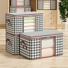 将图片加载到图库查看器，Large Clear Foldable Storage Box – Zippered Clothes Organizer with Handles
