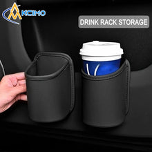 将图片加载到图库查看器，Car Door Cup Holder PU Leather Automotive Black Drink Rack Storage Bin Auto Back Seat Cup Holder Organizer For Car Accessories
