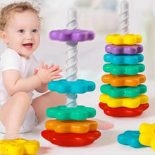 将图片加载到图库查看器，Baby Rotating Rainbow Tower Montessori Stacking Toy
