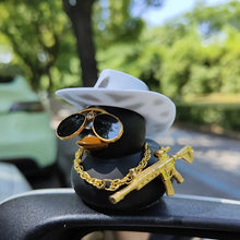 Load image into Gallery viewer, 1PC Cowboy Hat Black Duck Car Decoration Rear View Mirror Decoration
