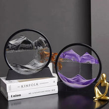 Load image into Gallery viewer, 3D Moving Sand Art Picture - Round Glass Deep Sea Sandscape Hourglass for Home &amp; Office Decor
