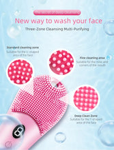 Load image into Gallery viewer, Electric Silicone Facial Cleanser Massager 9 Gear Sonic Waterproof Rechargeable Exfoliating Electric Face Scrubber Clean Brush
