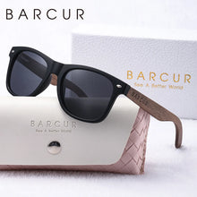 将图片加载到图库查看器，BARCUR Natural Wood Polarized PC Oval Women’s Sunglasses Dark Luxury Texture Wooden Mirror Legs UVA/UVB Protection Stylish Fashion Women's Sunglasses for Summer

