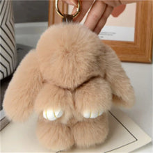 Load image into Gallery viewer, 15cm Rabbit Fur Keychain – Cute Bag &amp; Car Pendant Accessory for Women
