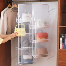 Load image into Gallery viewer, Hanging Closet Organizer Bag - Eco-Friendly 3D Transparent Storage for Tote Bags &amp; Purses
