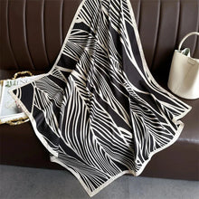 Load image into Gallery viewer, 90x90cm Square Silk-Feel Scarf – Luxury Women’s Shawl &amp; Head Wrap

