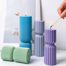 Load image into Gallery viewer, Nordic Cylindrical Silicone Candle Mold – Minimalist DIY Candle, Soap &amp; Resin Mold for Home Décor and Gift Crafting
