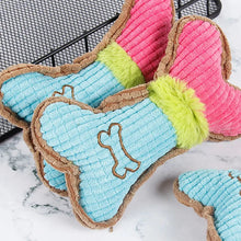 Load image into Gallery viewer, Dog Squeaky Toy - Plush Bone Chew Toy for Small &amp; Medium Puppies
