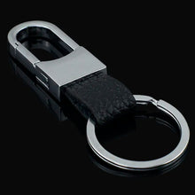 Load image into Gallery viewer, Dalaful Custom Lettering Keyring Keychain Genuine Leather Men's Simple Key chains Holder Keyfob For Car Accessories Gift K212
