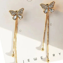 Load image into Gallery viewer, Geometric Square Tassel Drop Earrings – Gold Korean Fashion Jewelry
