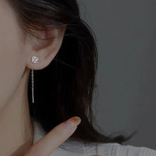 Load image into Gallery viewer, Long Tassel Heart Drop Earrings – Gold &amp; Silver Korean Fashion Jewelry

