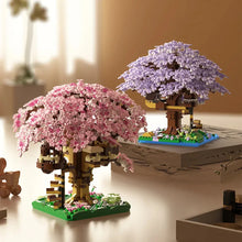 Load image into Gallery viewer, Pink cherry tree house building micro-particle building block classic model girl series difficult assembly toys
