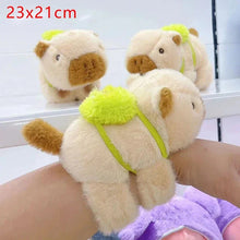 Load image into Gallery viewer, Kawaii Capybara Plush Slap Snap Wristband – Funny Kids Toy Bracelet

