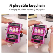 Load image into Gallery viewer, Mini Gambling Slot Machine Key Chains Creative Arcade Pocket Fruit Lucky Jackpot Gadget Antistress Toy Funny Games Keychain Ring
