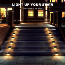 Load image into Gallery viewer, Warm White LED Solar Step Lamp – Waterproof Outdoor Garden &amp; Stair Lights
