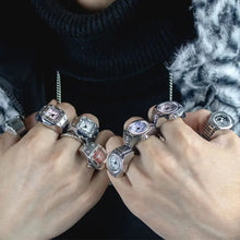 Load image into Gallery viewer, RetroGem Jewelry Y2k Finger Watch Rings for Women Men Stretchy Roman Quartz Mini Elastic Vintage Exquisite Watch Ring Punk Gift
