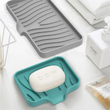Load image into Gallery viewer, Silicone Drain Soap Dish - Anti-Slip Sink Tray for Kitchen &amp; Bathroom
