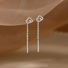 Load image into Gallery viewer, Long Tassel Heart Drop Earrings – Gold &amp; Silver Korean Fashion Jewelry
