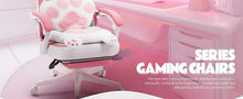 Load image into Gallery viewer, Gaming Chair, Cute with Cat Ears Paw Lumbar and Cushion,Ergonomic Computer Chair with Footrest, Reclining, Computer Chair
