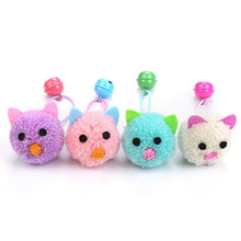 将图片加载到图库查看器，4pcs/lot Plush Mouse Cat Toy Cute Bell Mice Funny Cat Toys Cute Plush Teeth Cleaning Balls Chewing Soft Molar Toy Faux Pet Toy Colorful Plush Mouse Head with Bell Rope Cat Toy Interactive Cat Toy
