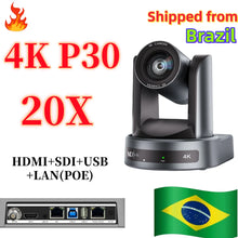 Load image into Gallery viewer, NDI/SDI 4K PTZ Camera 10X 20X zoom Video Conference Live Streaming HDMI USB IP POE 1080P for Church NetMeeting Broadcast Youtube
