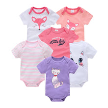 Load image into Gallery viewer, 3/6 PCS Baby Cotton Bodysuits Set Short Sleeve Summer Outfits for Newborn Boys &amp; Girls 0–12 Months
