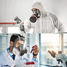 Load image into Gallery viewer, Full face respirator - mask with 40 mm gas filter canister for industrial gases, chemical, polishing, welding, spraying Gas mask
