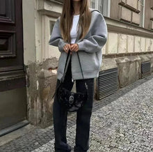 Load image into Gallery viewer, Women’s Oversized Zip-Up Hoodie – Thick Space Cotton Streetwear Hooded Jacket for Spring &amp; Autumn Casual Style
