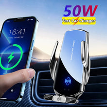 Load image into Gallery viewer, 50W Wireless Charger Car Air Vent Stand Phone Holder Fast Charging Station For Samsung S22 S21 S20 S10 iPhone 12 13 14 Pro Max
