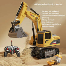Load image into Gallery viewer, Alloy Remote Control Excavator Toy Car with Lights Sound Effect Electric Excavator Automobile Engineering Vehicle Children Gifts

