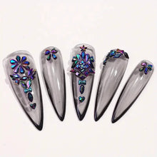 将图片加载到图库查看器，Multi-Shape 3D Flat Bottom Nail Rhinestones - Colorful AB Crystal Gems for DIY Manicure &amp; Crafts

