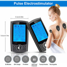 Load image into Gallery viewer, INSMART TENS Massager Rechargeable Muscle Stimulator EMS Dual Channel Electrode Pads 36 Modes for Neck Muscle Massage Relax

