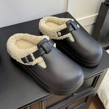 Load image into Gallery viewer, Winter Warm Fluffy Clogs Slippers Women Eva Waterproof Non Slip Home Slides Woman Lightweight Soft Sole Fuzzy Cotton Slippers
