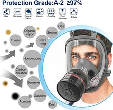 Load image into Gallery viewer, Full face respirator - mask with 40 mm gas filter canister for industrial gases, chemical, polishing, welding, spraying Gas mask
