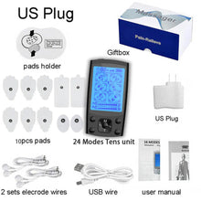 Load image into Gallery viewer, EMS Electric Muscle Stimulator Therapy 24 Modes 4 Output Channel Tens Unit Machine Physiotherapy Pulse Body Massager Dropship

