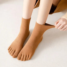 Load image into Gallery viewer, Five Finger Socks Women's Medium Tube Spring and Autumn Thin Cotton Women's Split Toe Socks Deodorization Sweat-absorbing Socks (RPM Women's)
