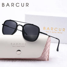 Load image into Gallery viewer, BARCUR Cool Oval Double Beam Fashion Sunglasses for Women &amp; Men Polarized Sunshade UV400 Protection Trendy Outdoor Eyewear with Exclusive White Brand Gift Box for Summer
