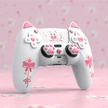 Load image into Gallery viewer, PlayVital Silicone Cover w/Joystick Caps and Sticker for ps5 Controller,  for ps5 Charging Dock - Sweetheart Kitty Black
