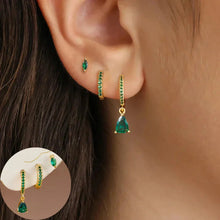 Load image into Gallery viewer, 3-Piece Star Drop Earrings Set – 18K Gold Stainless Steel Dangle Jewelry
