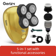 将图片加载到图库查看器，Men's 5-in-1 electric shaver with 5 rotating blades, USB charging, multifunctional personal beauty set
